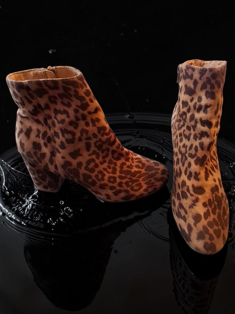 Charlotte Russe Leopard Print Ankle Booties Womens Shoes Size 8 Autumn Sexy Cute